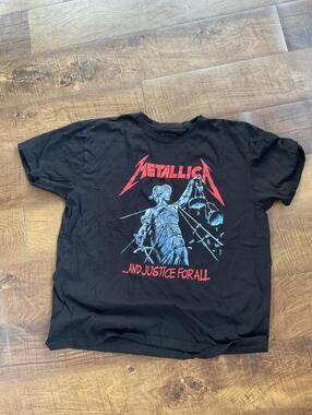 Metallica ...And Justice For All Black Graphic T-Shirt XL